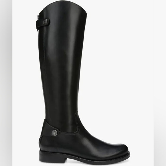 New Sam Edelman Mikala Leather Riding Knee High Boots Women's Black Size 8 - Picture 3 of 4